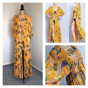 Aakaa Kimono Sleeve Duster Cover-up Cardigan Sz S NWT
